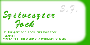 szilveszter fock business card